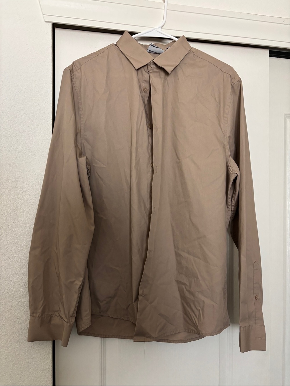 ASOS Men's Long-Sleeve Button-Down Shirt in Light Brown